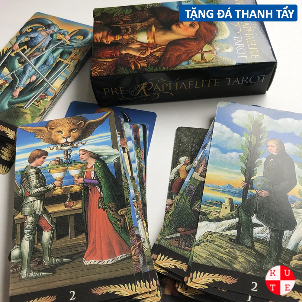 Bài Tarot Pre-Raphaelite 78 Lá Bài Tặng Đá Thanh Tẩy C36