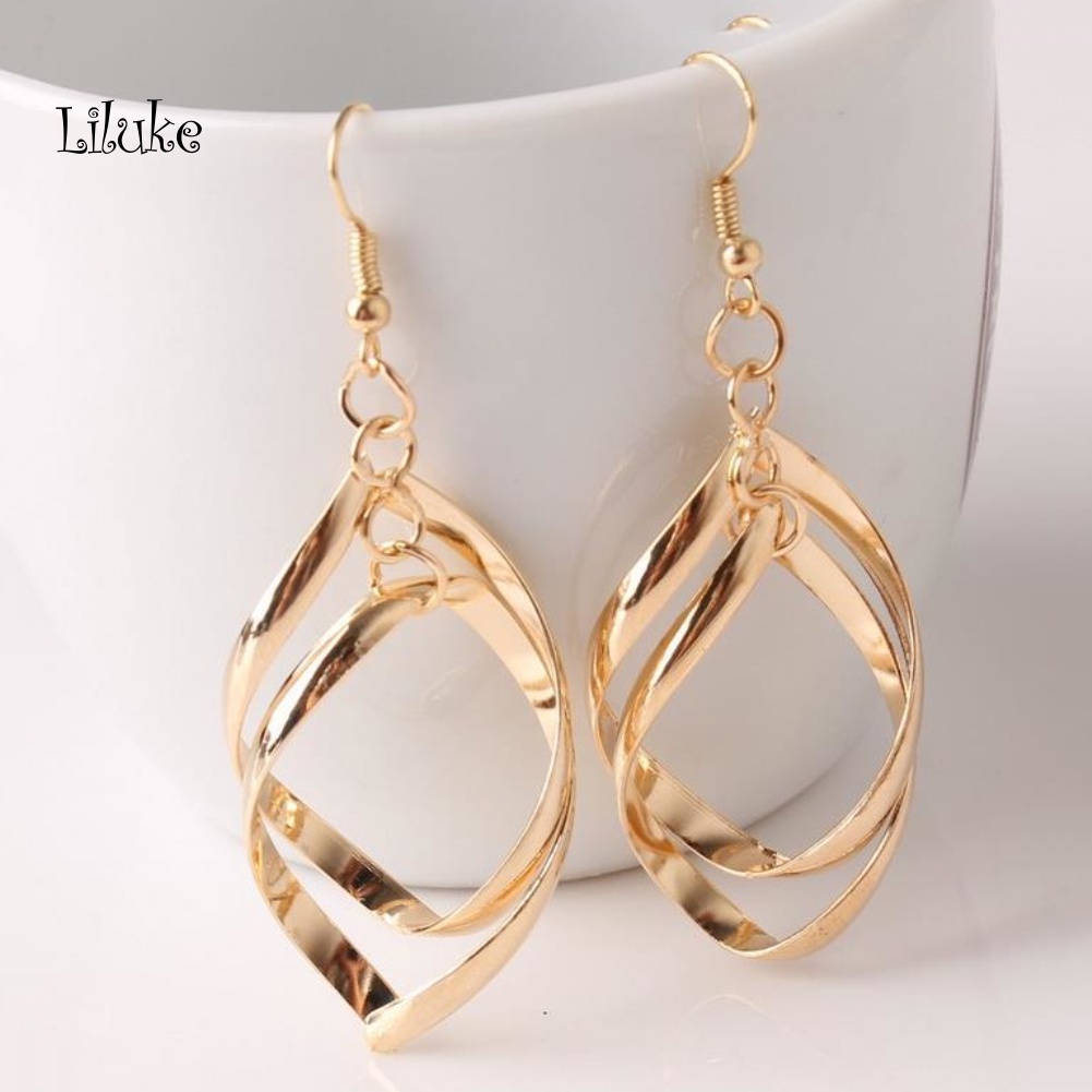 Đôi Khuyên Tai DàI HìNh GiọT NướC XoắN ỐC ThờI Trang Cho Nữ