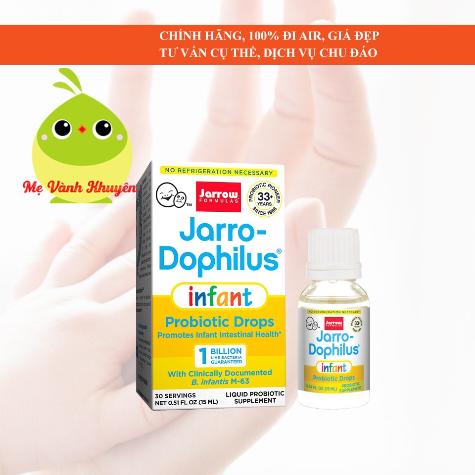 Men vi sinh tiêu đẩy đờm cho bé sơ sinh Jarro Dophilus Infant, Mỹ (15ml)