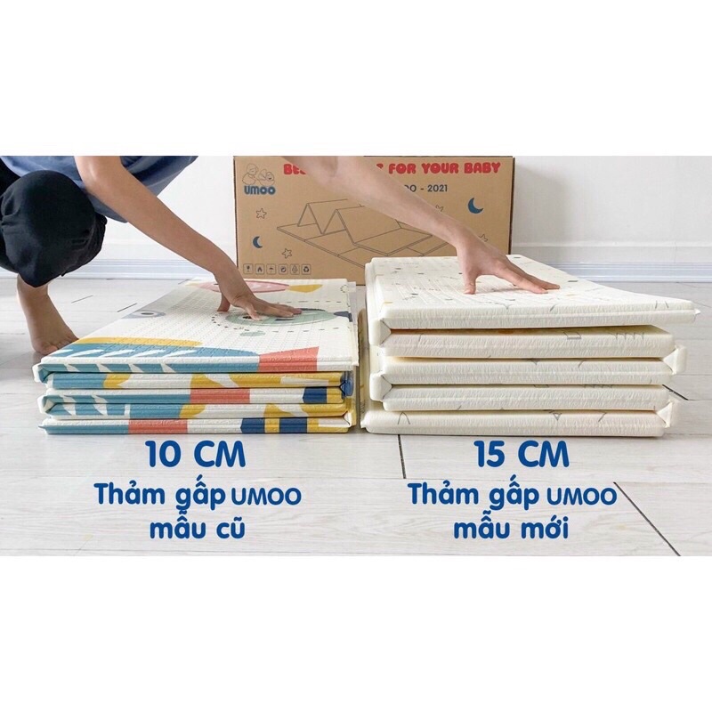 Thảm xốp umoo XPE gấp gọn chống thấm chống trượt cho quây cũi cho bé tập bò vui chơi