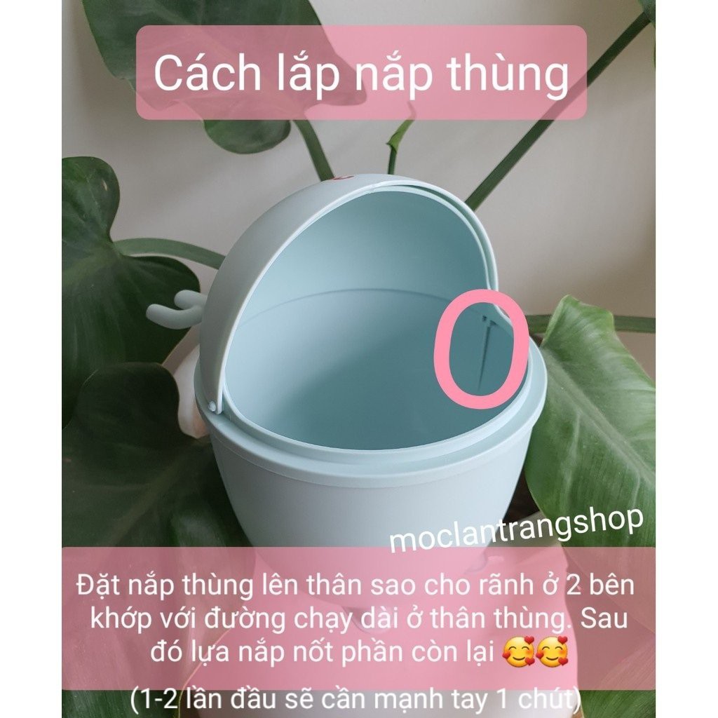 Thùng rác mini hình hươu cute để bàn trang điểm nắp lật tặng 30 túi đựng rác. Thùng rác nhỏ để bàn phòng ngủ nhà vệ sinh