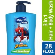 DẦU TẮM GỘI XÃ 3 TRONG 1 BÉ HÌNH NGƯỜI NHỆN Suave Kids Fresh Spider-Sense 3 in 1 Shampoo Conditioner and Body Wash 828ML