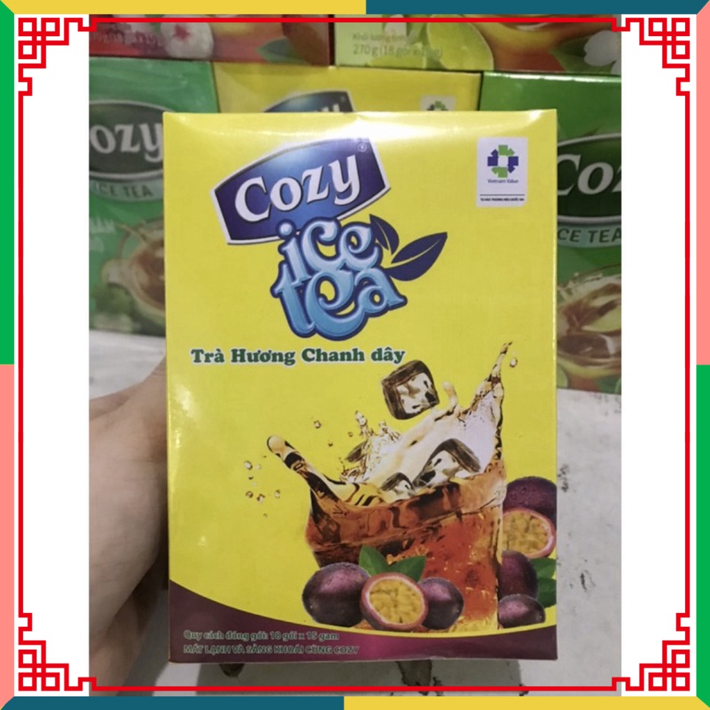 HOT LIKE Trà Cozy IceTea các Hương Đào-Chanh-Sâm Bí Đao-Chanh Hương Nhài-Vải-Matcha Trà sữa 3in1- Gừng