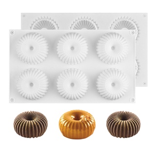 Khuôn silicone Làm Bánh donut 6 Ngăn Tiện Dụng