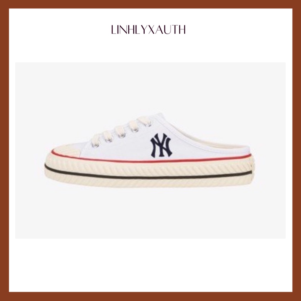 (Hàng chính hãng) Giày MLB Playball Mule Basic White Yankees NY màu Trắng LinhLyxAuth