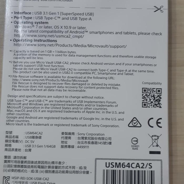 Ổ Đĩa Flash Sony 64gb Otg Type C Usm64Ca2 Gen 1 Usb 3.1 Flashdisk 64gb | BigBuy360 - bigbuy360.vn