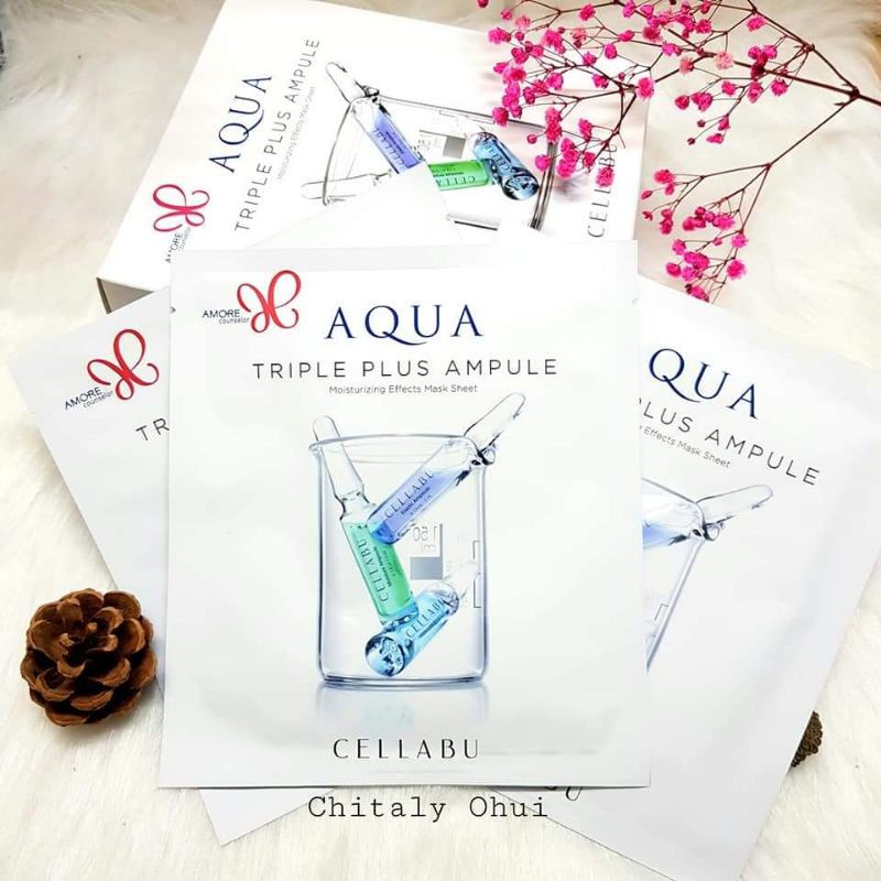 🌸HỘP 10 MẶT NẠ AMORE AQUA TRIPLE PLUS AMPOULE MASK