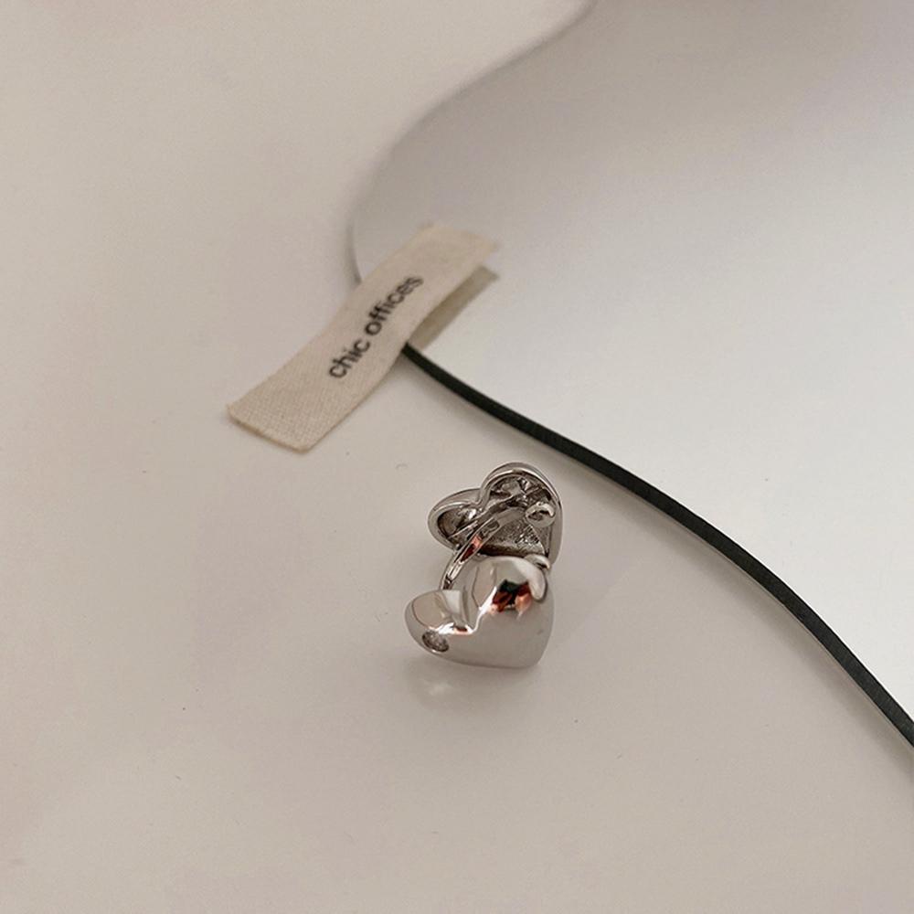 Khuyên Tai Hình Trái Tim Đôi Không Cần Xỏ Lỗ Có Thể Điều Chỉnh Cho Nữ|Khuyên Tai Hình Trái Tim Bằng Đồng