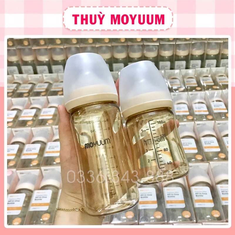 [Mã 152FMCGSALE giảm 8% đơn 500K] Bình sữa Moyuum 170ml/270ml Hàn quốc (Chọn núm)