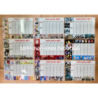 Thời khoá biểu BTS  mẫu ngẫu nhiên 2 tấm