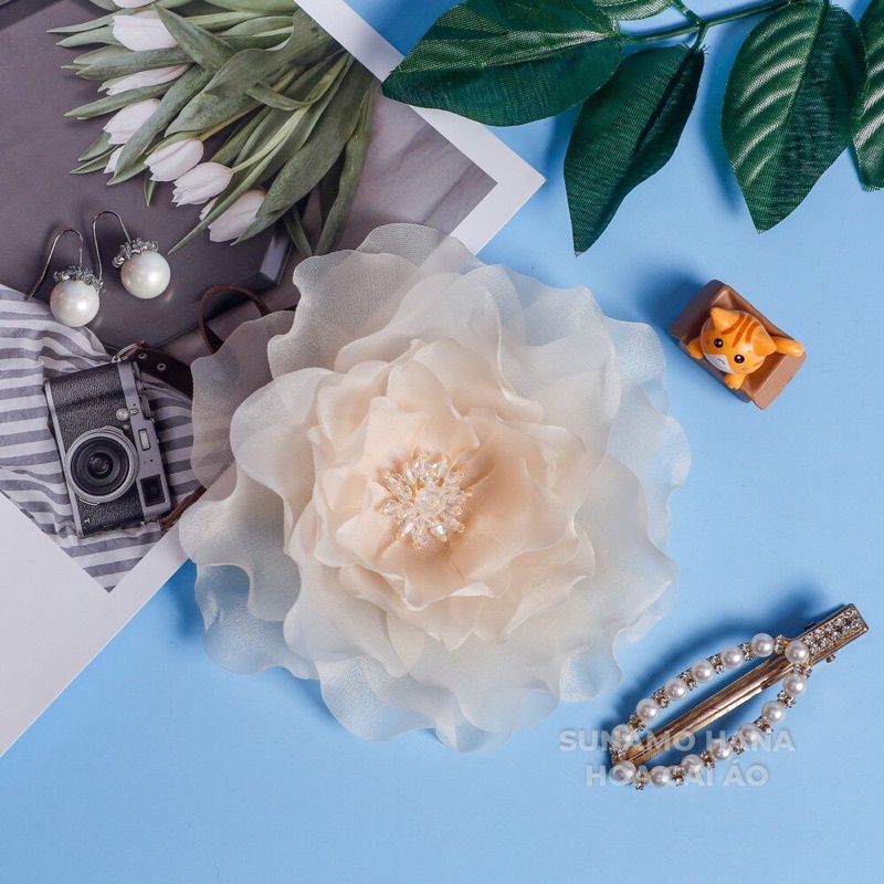 Hoa cài áo handmade - Hoa Trà các màu