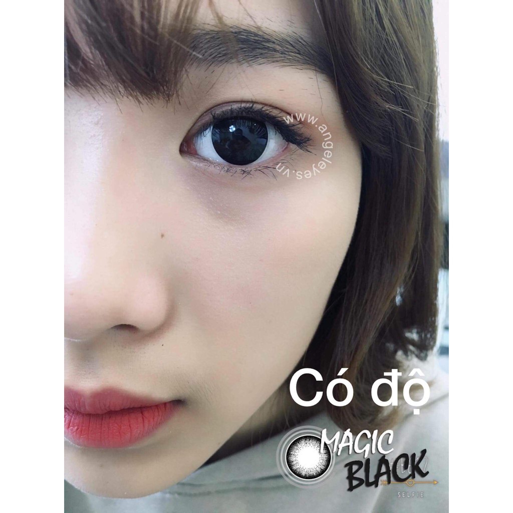 Kính Áp Tròng/ Lens mắt đen tự nhiên áp tròng CLASSIC đeo 6-12H Magic độ cận 0-6