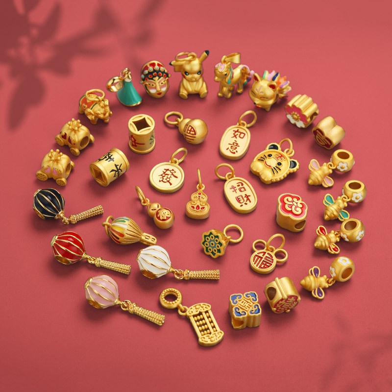 [Hàng Có Sẵn] Hạt Xỏ Vòng Tay Hình Giọt Nước Bằng Đồng Mạ Vàng Kiểu Cổ Điển diy