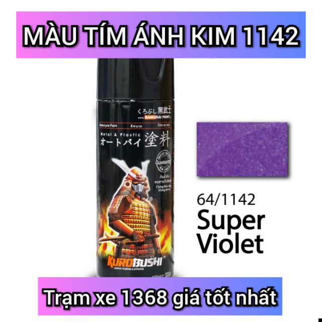 SƠN SAMURAI SƠN XỊT MÀU TÍM ÁNH KIM - MÀU TÍM KHÓI METAN MÃ 1142