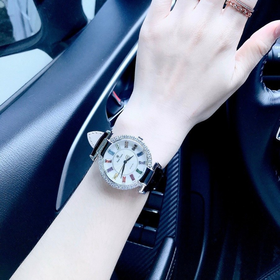 (Bảo hành 12 tháng) Đồng hồ nữ Royal Crown 4604 xách tay chính hãng dây da (đen và đỏ, hồng) | BigBuy360 - bigbuy360.vn