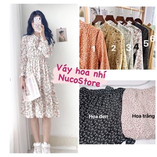 Váy hoa nhí tiểu thư thắt nơ cổ.Váy bánh bèo (có sẵn)