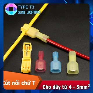 Bộ 20 chiếc cút nối dây điện chữ T phân nhánh, màu xanh màu vàng