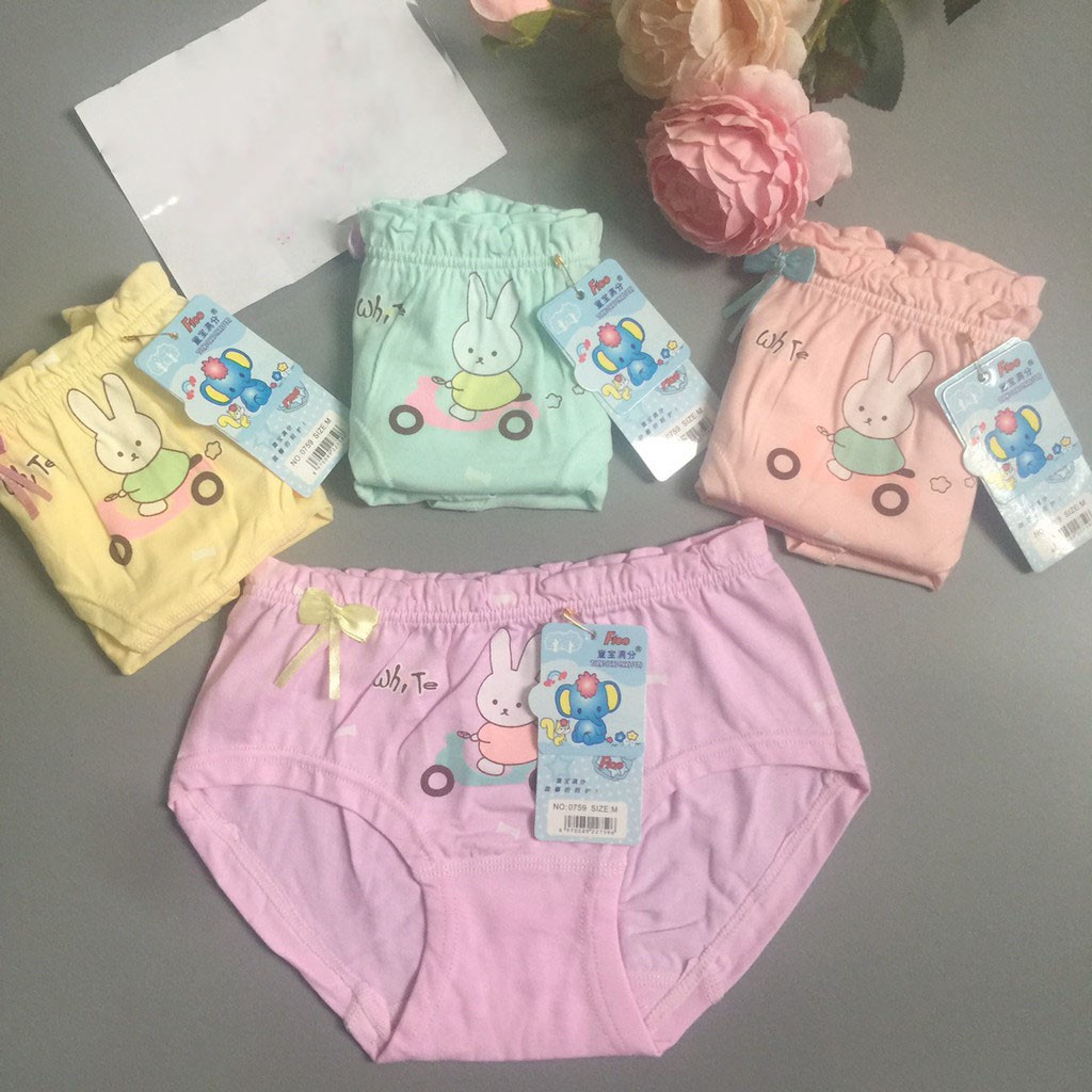 Combo 5-10 Quần  Chíp Bé Gái Tam Giác Cotton Mềm Mại