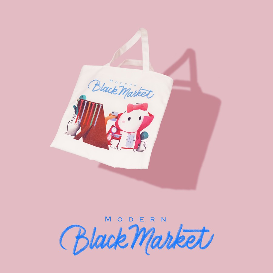 Túi tote Thỏ Bảy Màu Modern Black Market - Talk!