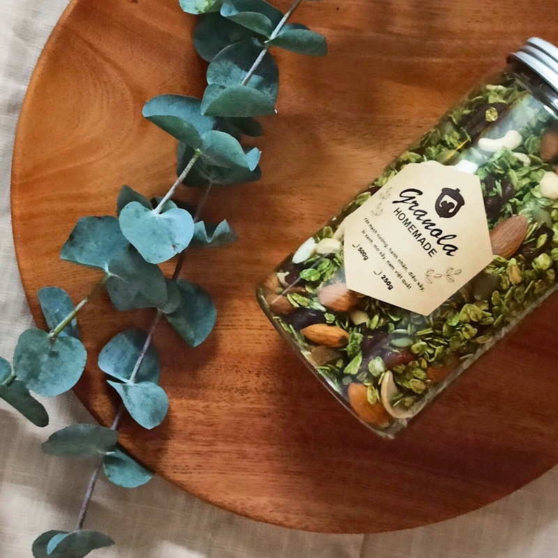 Granola Homemade Vị Matcha Nhiều Hạt - Giảm Cân, Ăn Kiêng, Dinh Dưỡng Buổi Sáng 500g