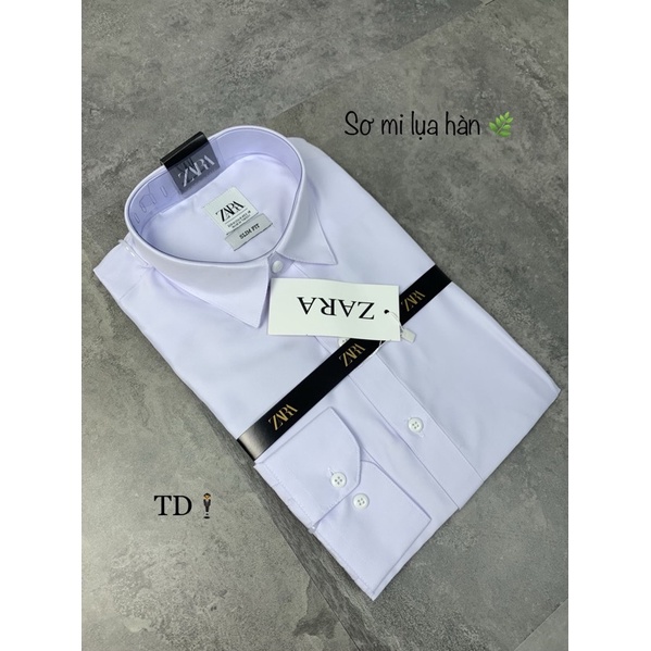 Áo sơ mi nam dài tay hàn quốc form ôm trẻ trung vải lụa hàn thấm hút mồ hôi vạt áo đuôi tôm slimfit