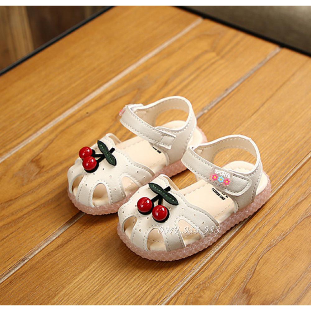 dép sandal cao cấp cho bé gái hình trái cherry Ankids 602