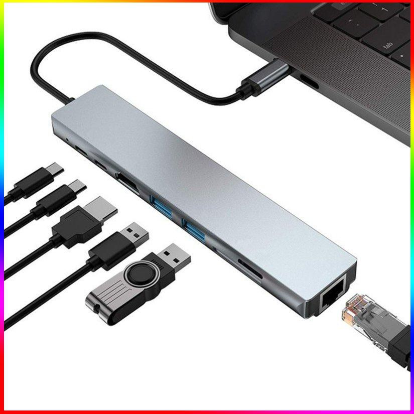 Trạm Sạc Chuyển Đổi Type-C Sang Usb3.0X2 + An Ninh Kỹ Thuật Số / Tf + Pdx2 + 100m Lan