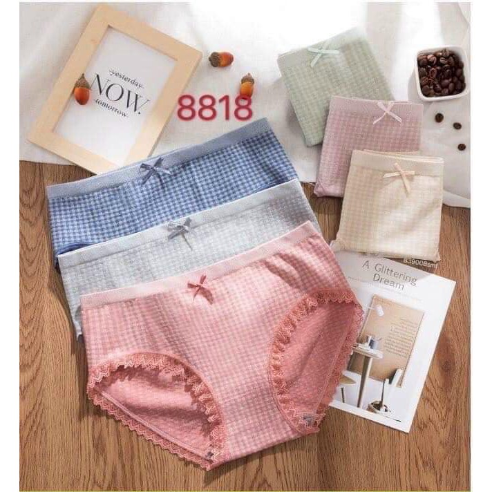 Combo 5 quần chíp nữ kháng khuẩn kẻ caro | BigBuy360 - bigbuy360.vn