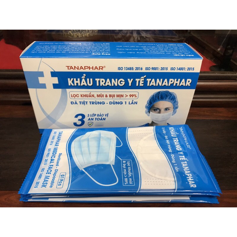 Khẩu trang y tế TANAPHAR tiệt trùng ( 20 chiếc/ hộp) -  mẫu hộp mới - Ipek_Shop