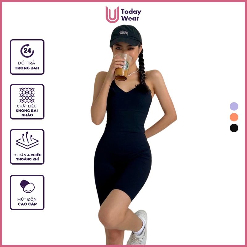 Áo Thể Thao Tập Gym Yoga Active Sport Bra (áo dài che bụng, không lộ bụng, co giãn 4 chiều.