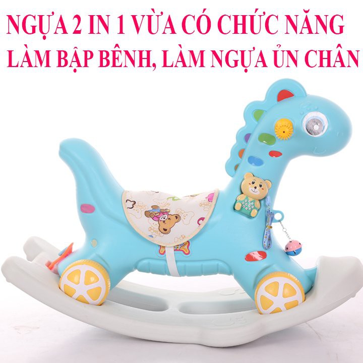 Ngựa Bập Bênh 2 In 1 Vừa Bập Bênh Vừa Ủn Chân Cho Bé