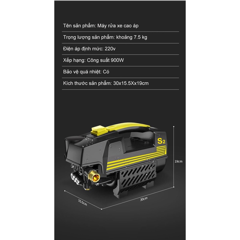 Tặng bình xịt tuyết bảo hành 12 tháng ]Máy rửa xe công suất mạnh 1800W Máy rửa xe áp lực cao  máy rửa xe mini-SK-XCJ