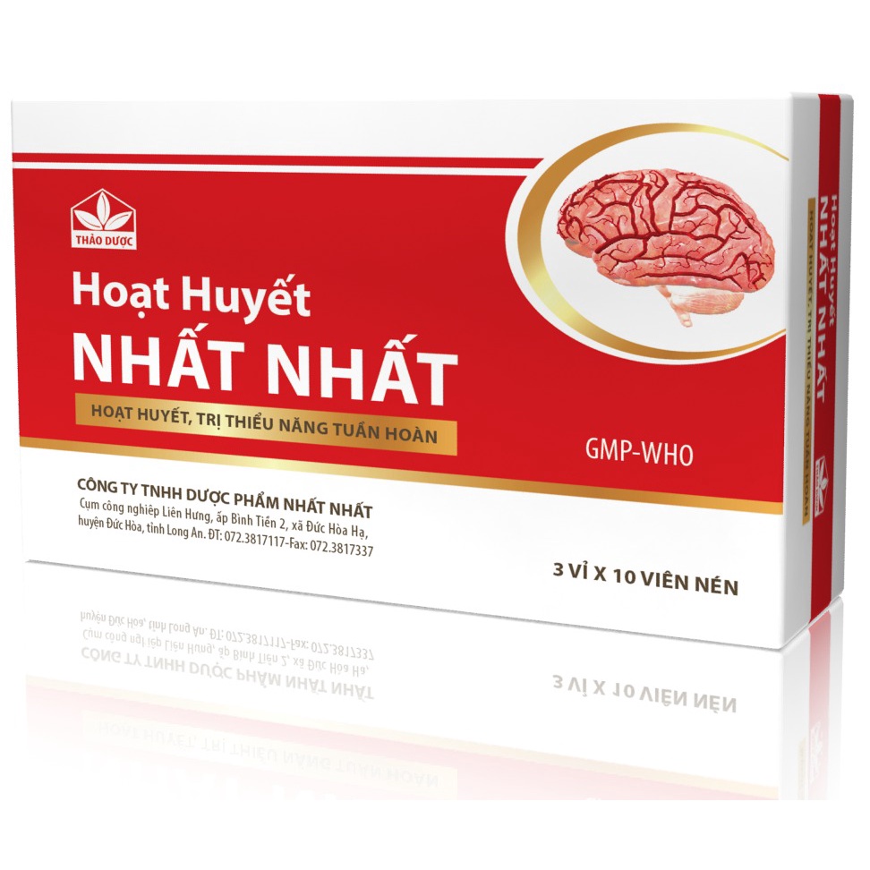 Hoạt Huyết Nhất Nhất Hộp 30 Viên Hỗ Trợ Cho Người Thiểu Năng Tuần Hoàn Máu, Ngừa Tai Biến, Đột Quỵ + Quà Tặng