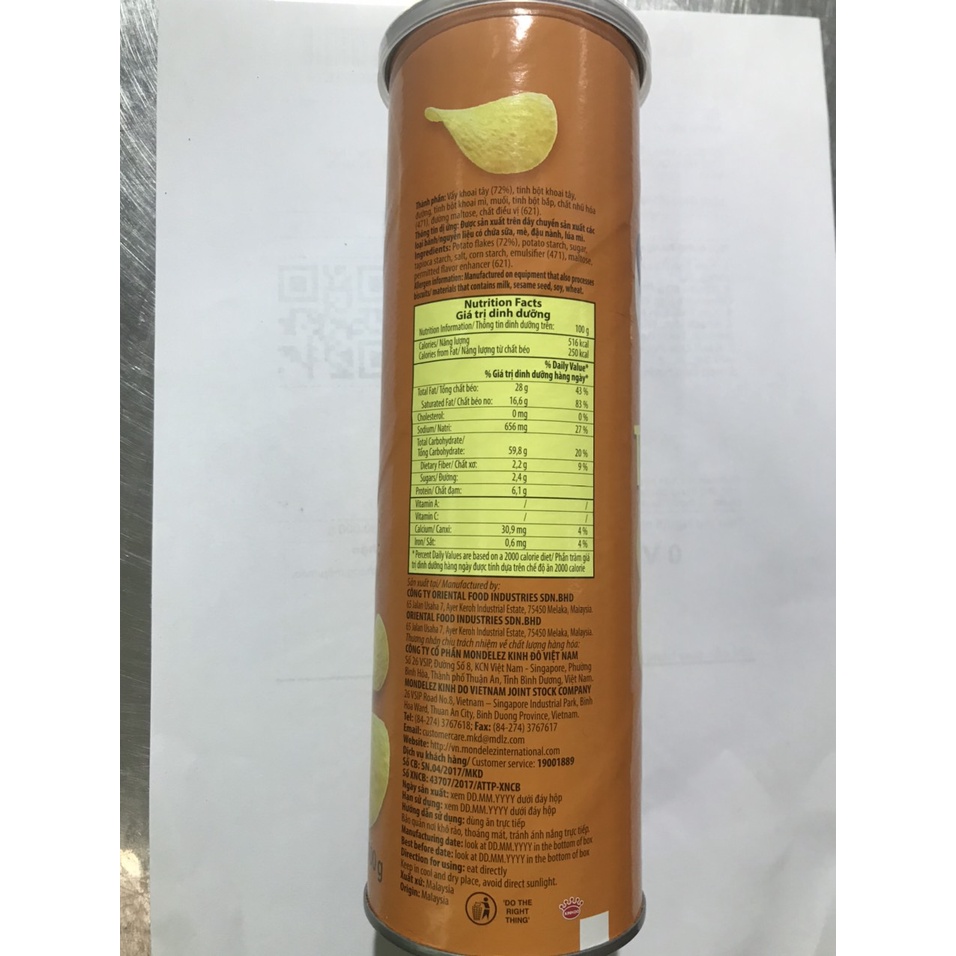 Snack Khoai Tây 100g Slide Vị Tự Nhiên (Lon 100g)
