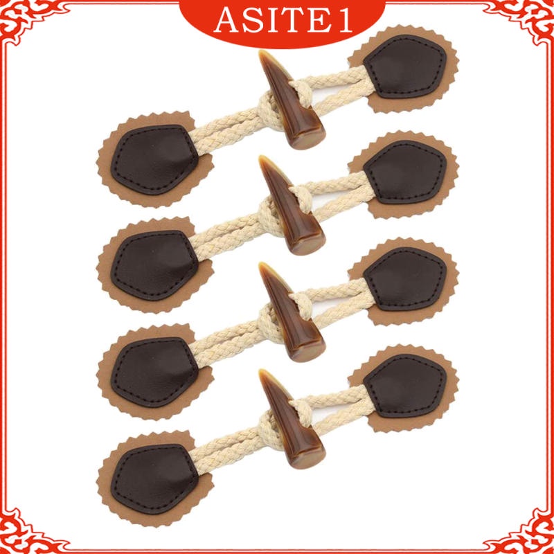 Set 4 Cặp Nút Cài May Áo Khoác / Áo Khoác Hình Chiếc Sừng DIY
