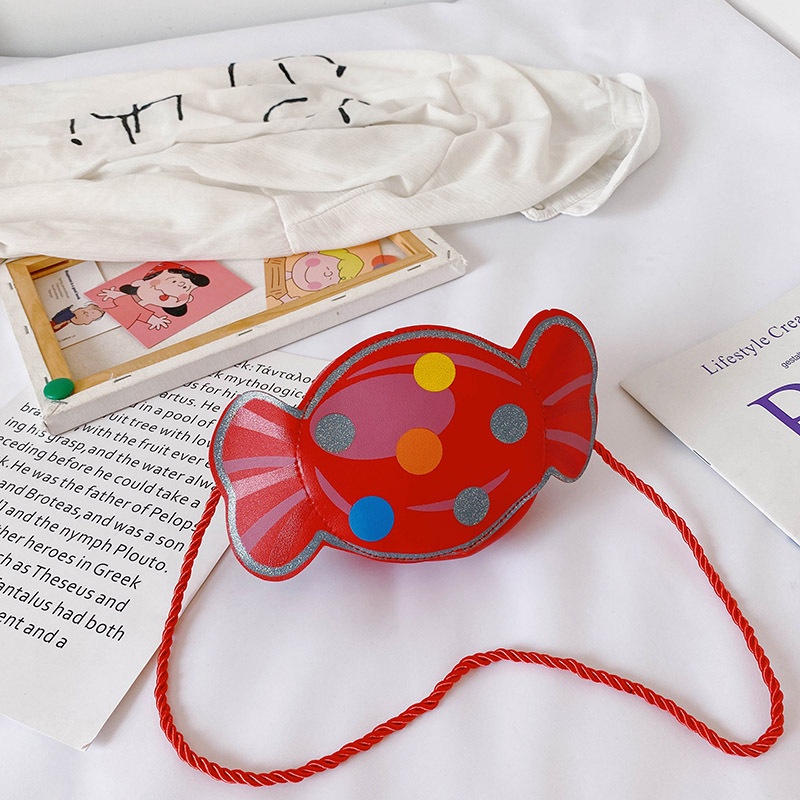 Túi Đeo Chéo Một Bên Vai Kích Thước Nhỏ Màu Kẹo Dễ Thương Phong Cách Công Chúa Nước Ngoài Cho Bé Gái