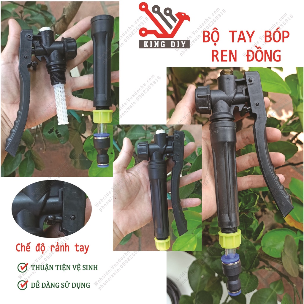 Bộ cút chuyển đổi ren trong 17 ra ống 8mm 10mm 12mm khớp nối nhanh đầu ra máy bơm đôi sinleader 96w