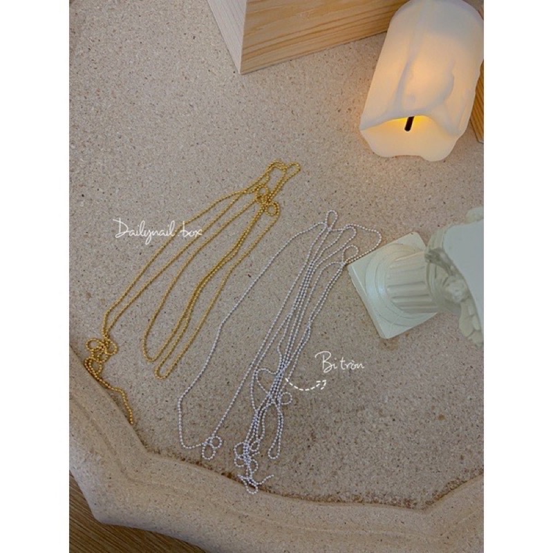 Dây xích bi gắn móng - bi nhỏ 1mm - dây bi mềm