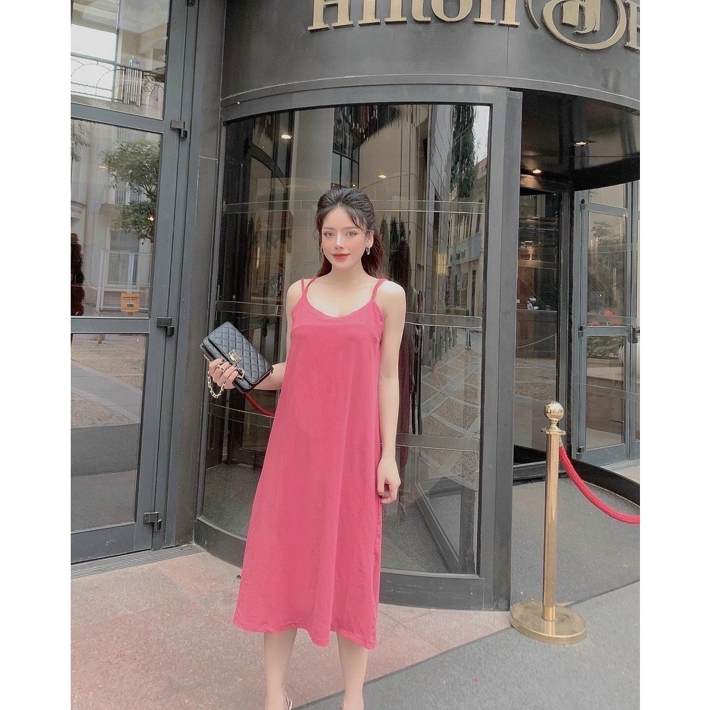 Váy bầu hai dây thiết kế hở lưng đan dây siêu đẹp ☘️❤️chất đũi cao cấp siêu thoáng mát,thấm hút mồ ❤️☘️freesize 45-68kg