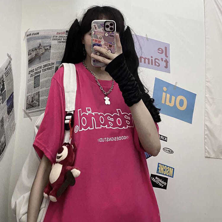 100% cotton Áo thun tay ngắn phong cách mùa hè 2023 trẻ trung cho nữ