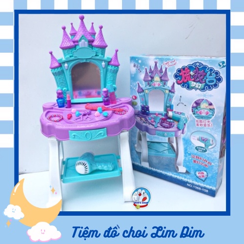 Đồ chơi bàn trang điểm mô phỏng lâu đài disney, dùng pin, có âm thanh và ánh sáng (Ảnh thật+ Video clip)