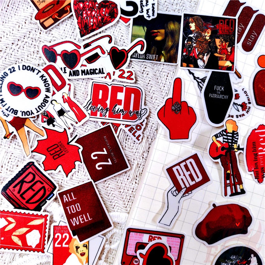 ★★★ Taylor Swift. Sticker Dán Trang Trí Sổ Tay Q-2 Mini Xinh Xắn Đáng Yêu ★★★ Set 48 Miếng Dán Trang Trí Album Thời Trang DIY