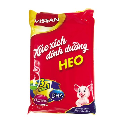 [Mã 11FMCGSALE1 giảm 10% đơn 250K] Thùng 20 Gói Xúc Xích Dinh Dưỡng Heo Vissan Gói 175g