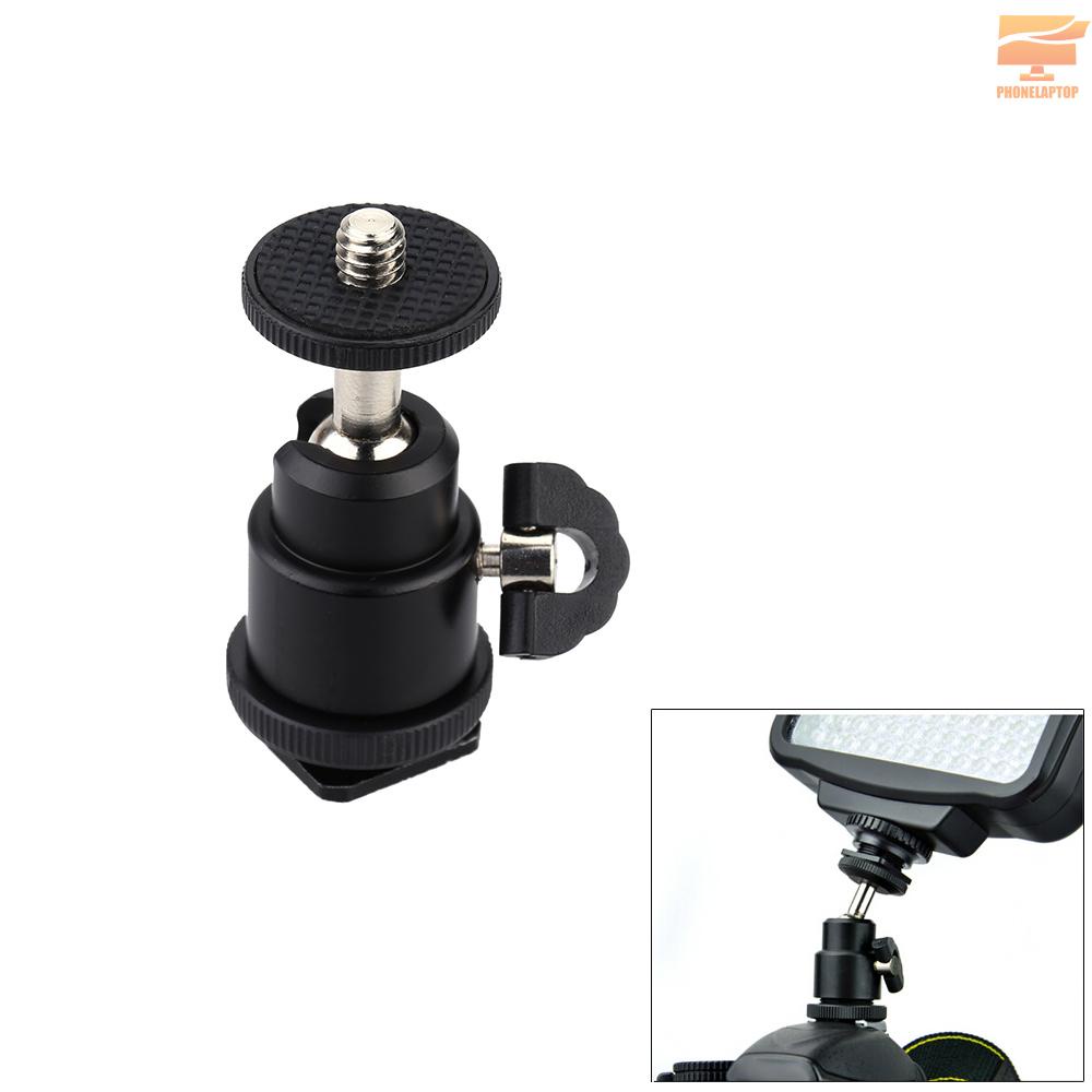 Andoer Aluminium Alloy Mini Ball Head 1/4" Mount with Flash Shoe for DSLR SLR DC Camera Mini DV Monitor etc