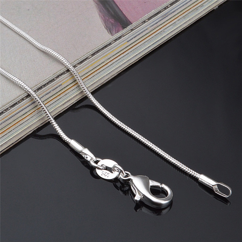 Vòng cổ Mạ Bạc 925 1mm 16 &quot;18&quot; Thời Trang