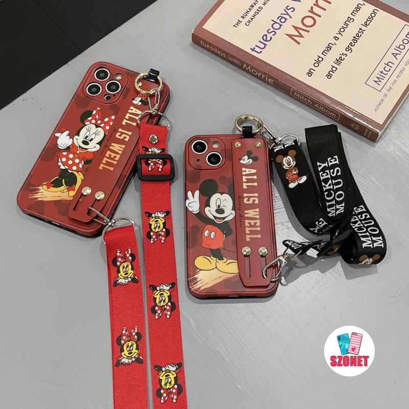 Ốp Điện Thoại IMD Hình Chuột Dễ Thương Có Dây Đeo Cổ Cho iPhone 14 13 12 11 Pro Max Plus