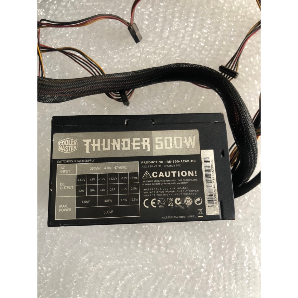 Nguồn Cooler Master Thunder 500W cũ. 1 đổi 1 trong 1 tháng.