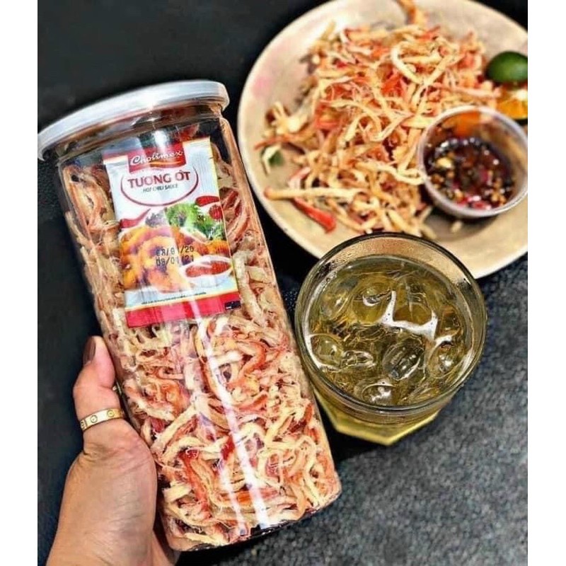 Mực sợi hấp nước dừa (hủ 300gr)
