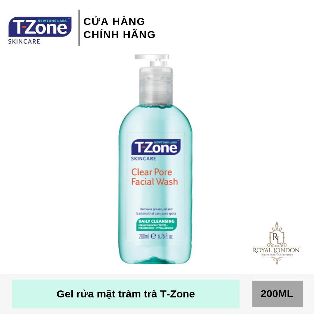 [Mã FMCGMALL -8% đơn 250K] Gel Rửa Mặt Làm Sạch Sâu Tinh Chất Tràm Trà T-Zone Clear Pore Facial Wash 200ml | BigBuy360 - bigbuy360.vn