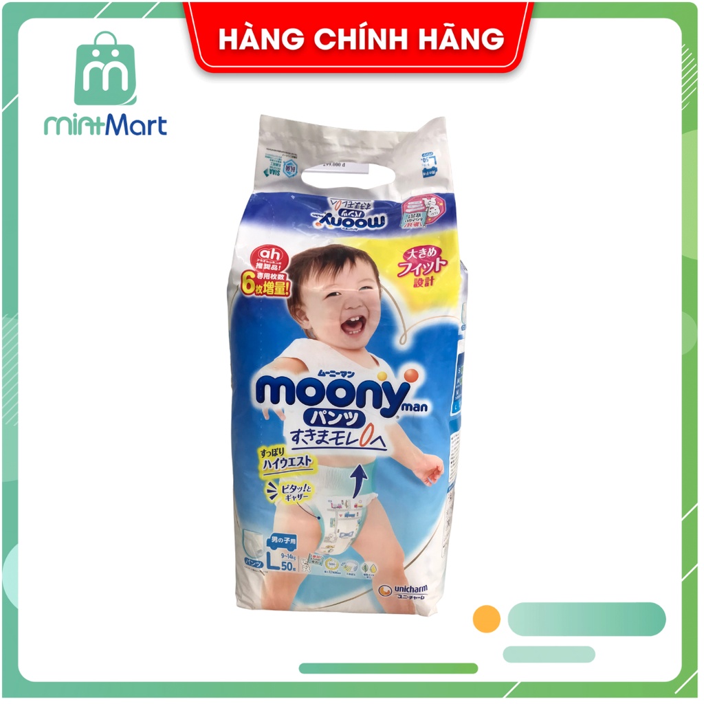 Bỉm Moony Xanh nội địa Nhật cộng miếng đủ size từ NB96/S90/M68/M64/L58/L50/XL44